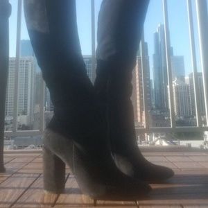 Aldo - knee high, suede, high heel boots size 8